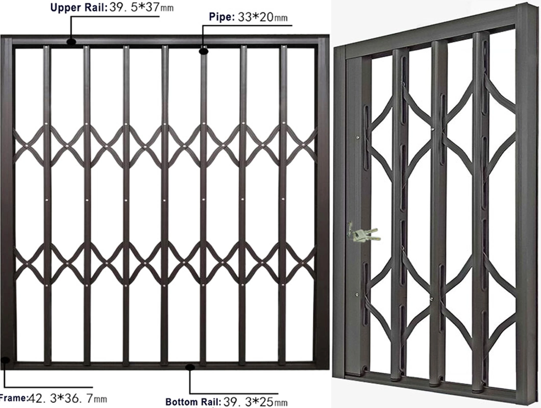 Wholesale Grey Color Balcony Aluminum Grill Design for Sliding Window